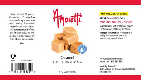 Caramel Extract Oil Soluble Amoretti
