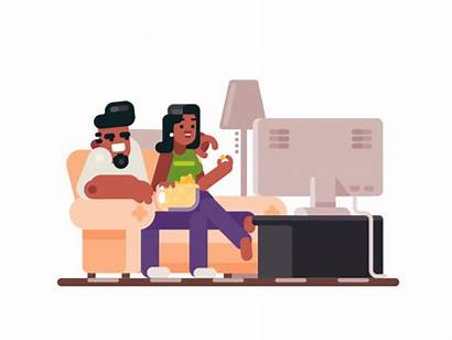 Couple Tv Funny Animation Character Flat Dribbble