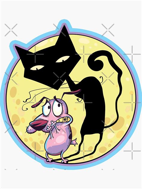Courage The Cowardly Dogs Katz Shadow Sticker For Sale By Supermara