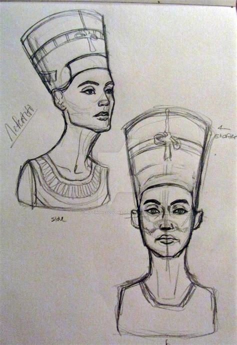 Nefertiti Bust Sketch By Museinonlycolors On Deviantart