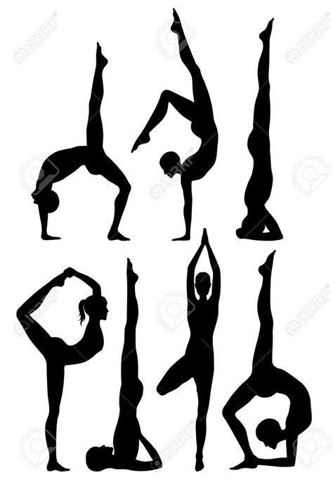 Yoga Poses Silhouettes Royalty Free Cliparts Vectors And Stock