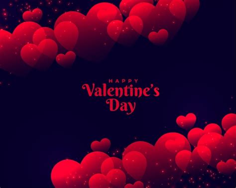 Free Vector Happy Valentines Day Beautiful Red Hearts Background