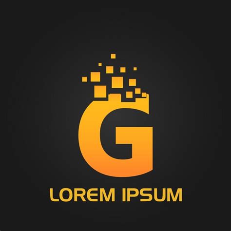 Premium Vector G Letter Pixel Flow Style Initial Logo