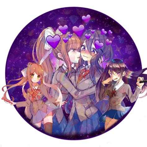 Ddlc Yuri×monika Ship Freetoedit Yuri Sticker By Ddlcfan