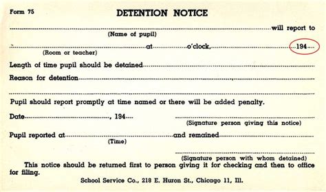 a 1940s detention slip a packet of these detentions slips were found in the high school