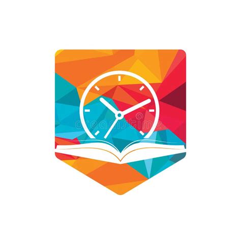 Study Time Vector Logo Design Book With Clock Icon Design Stock