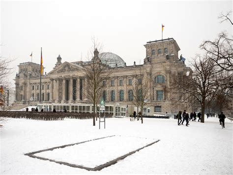 The German Parliament With Snow Editorial Photography Image Of