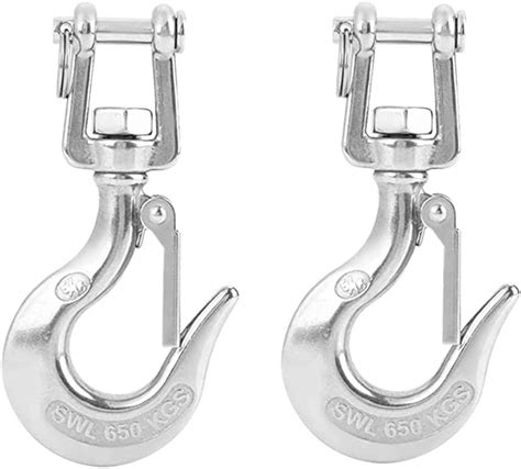Hilitand 2 Pcs Safety Hook Swivel Lifting Hook 650 Kg S304 Stainless