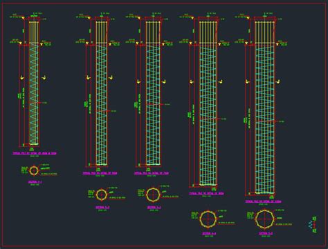 Pile Reinforcement Details And Piling Work Notes Cad Files Dwg Files