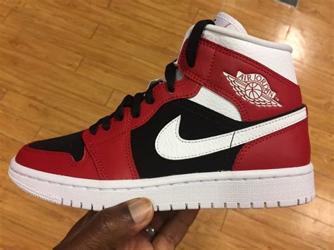 Quick Look At The Wmns Air Jordan 1 Mid Gym Red White Black And Buy It Now