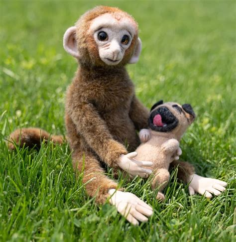 Realistic Toy Monkey Little Monkey Toy Monkey Realistic Etsy