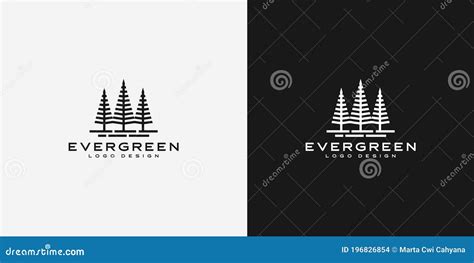 Evergreen Logo Vector Design Stock Vector Illustration Of Branch