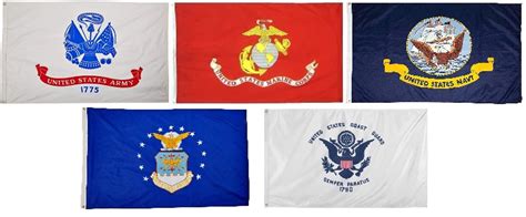 Outdoor Armed Forces Flag Set 5 X 8 Nylon With Header And Grommets