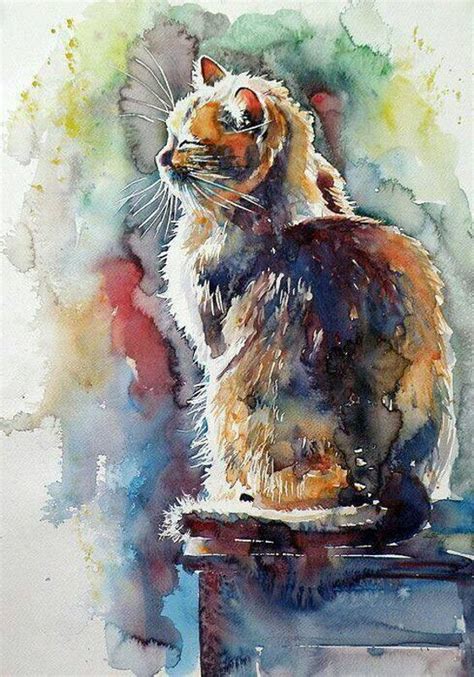 Gatti Anna Brigitta Kovács Cat Art Print Watercolor Cat Cat Art