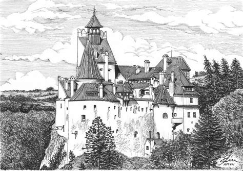 Castelul Bran Castle Drawing Architecture Drawing Architecture