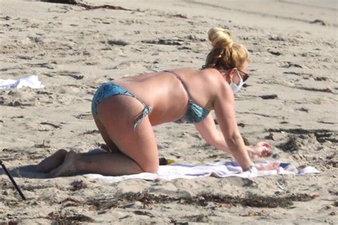 Britney Spears Sunbathing On The Beach In Malibu With Her Security Guard Photos The