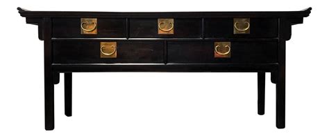 Century Black Console With Brass Hardware on Chairish.com | Console table, Century black, Console