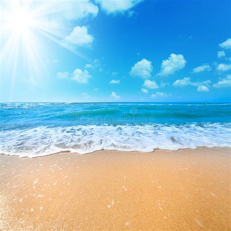 Sunny Summer Day On The Sea Beach Stock Image Image Of Season Clear
