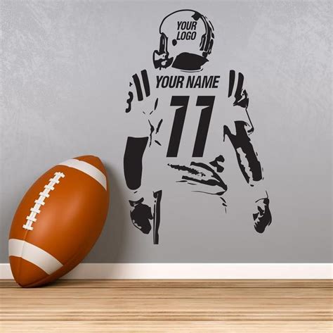 Personalized Football Wall Decal Custom Name Football Decal Etsy