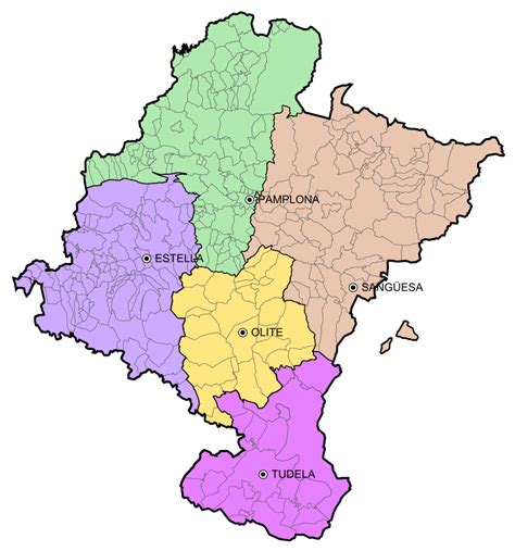 Mapa De Navarra Provincia Municipios Turístico Y Carreteras De