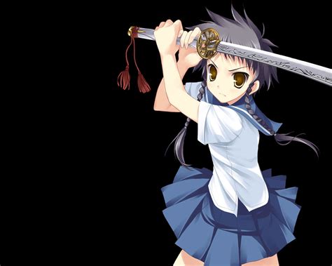 Hintergrundbilder Illustration Anime Zöpfe Schwert Person