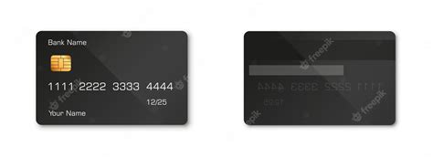 Premium Vector Realistic Black Credit Debit Card Mockup Two Sides
