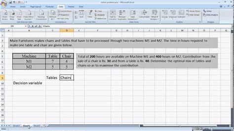 Linear Programming Excel Solver Template