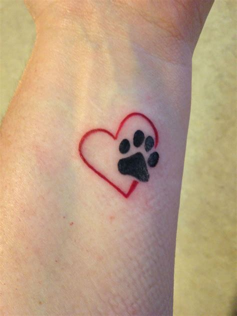 Tattoo Heart With Pawprint For My Love Of My Pets Both Past And