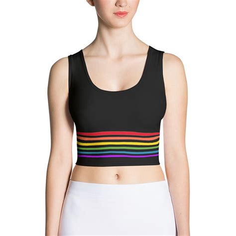 Rainbow Stripe Pride Crop Top Gay Pride Shirt Gay Shirt LGBT Etsy