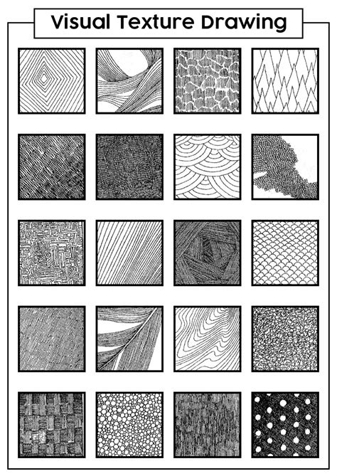 Visual Textures Drawings Texture Drawing Visual Texture Elements Of