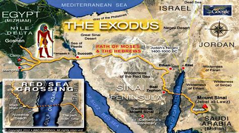 The Exodus Map From Egypt To Saudi Arabia Read The Book Of Exodus