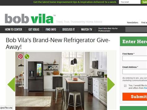 Enter The Bob Vilas Brand New Refrigerator Give Away Sweepstakes For A