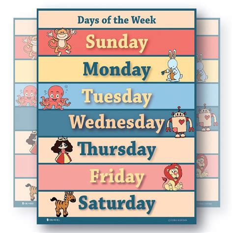 Learning Days Of The Week Chart For Toddlers Young N Refined