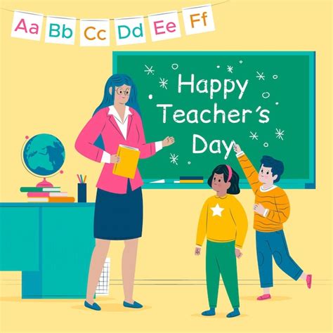 Célébration De La Journée Des Enseignants Vecteur Gratuite