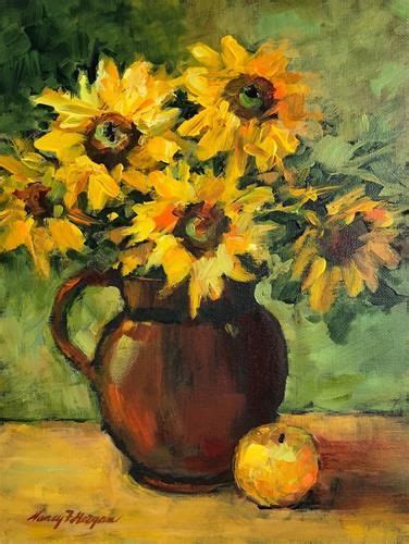 Daily Paintworks Happy Sunflowers Original Fine Art For Sale