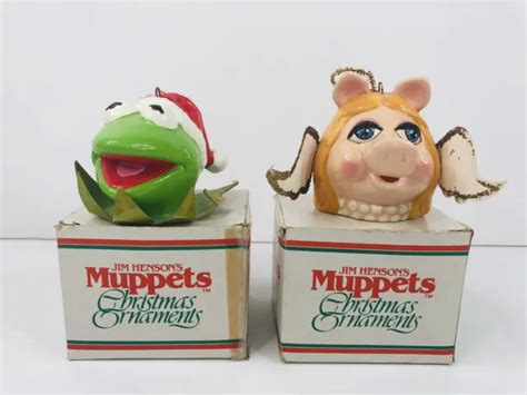 Vintage Ornaments 1981 Kermit The Frog Santa Miss Piggy Angel Jim