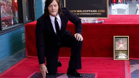 the walking dead star norman reedus gets a star on hollywood s walk of