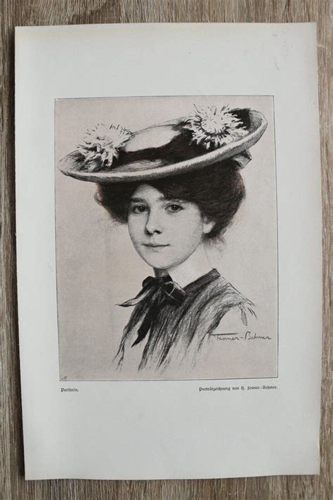 Kunst Druck 1 Blatt 1905 06 Pariserin nach Porträtzeichnung von H
