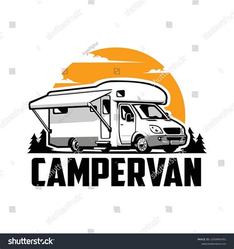 Campervan Motorhome Rv Logo Vector Art Stock Vector Royalty Free