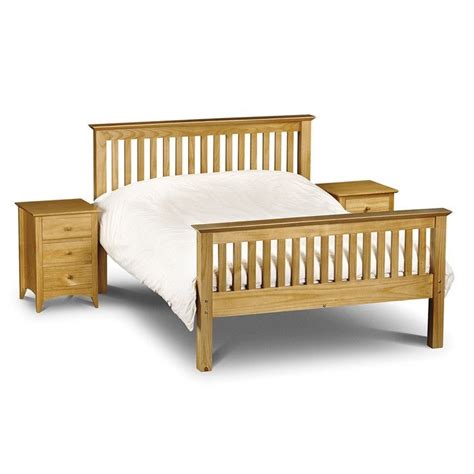Traditional Wooden Bed Accompanied With Night Stands Pine Bed Frame