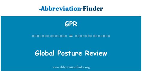 Gpr Definición Revisión De La Postura Global Global Posture Review