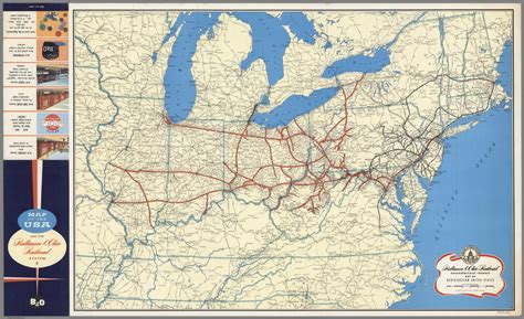 Baltimore And Ohio Railroad Geographically Correct Map Of Northeastern