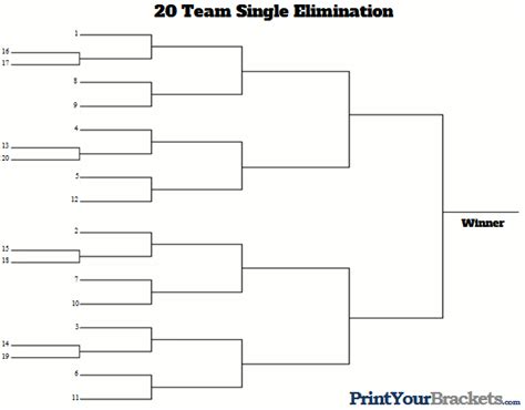 March madness is coming soon, check out our ncaa march madness bracket office pool and blank ncaa printable bracket. 20 Team Seeded Tournament Bracket | Bracket, Teams, Single