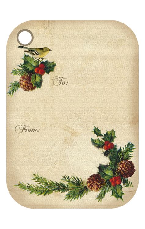 Vintage Christmas Gift Tags Printable Printable Templates
