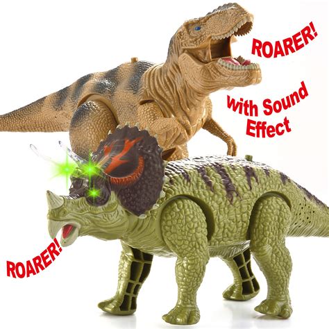 Joyin 2 In 1 Dinosaur Realistic Walking T Rex Toy Electronic And
