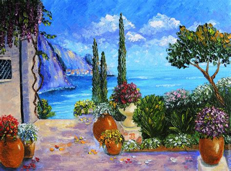 By The Sea Oil Painting Mediterranean Shop Online On Livemaster