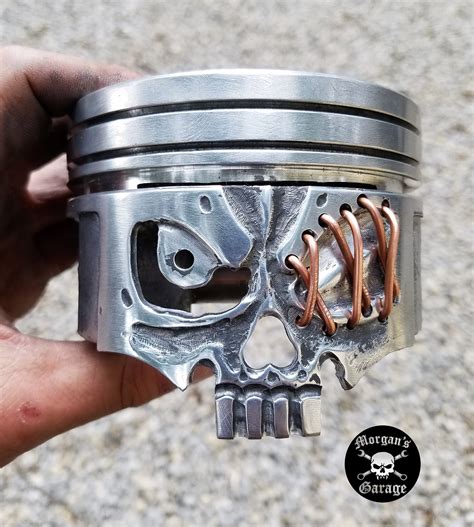 Skull Piston From Morgans Garage Metal Sculpture Metal Art Welding Art