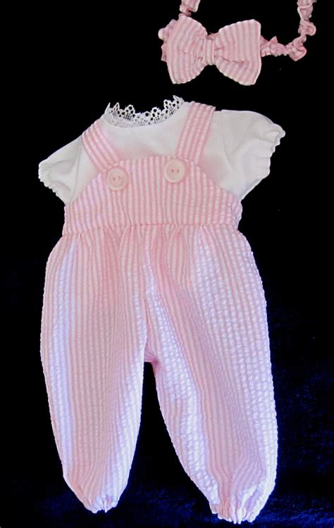 Baby Doll Clothes Light Pink And White Striped Romper White Etsy In