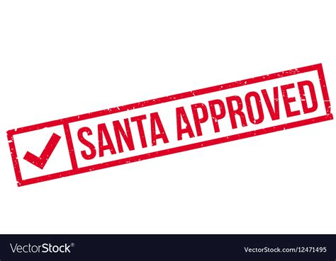 Santa Approved Rubber Stamp Royalty Free Vector Image