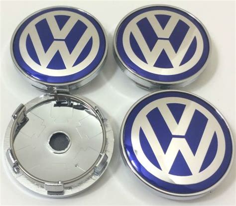 Purchase x VOLKSWAGEN ALLOY WHEEL BADGES CENTER HUB CAPS mm VW Golf Bora Passat BLUE in 南阳市
